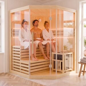 Saunakabine Espoo 150 Premium (3 Personen, 6 kW Ofen)