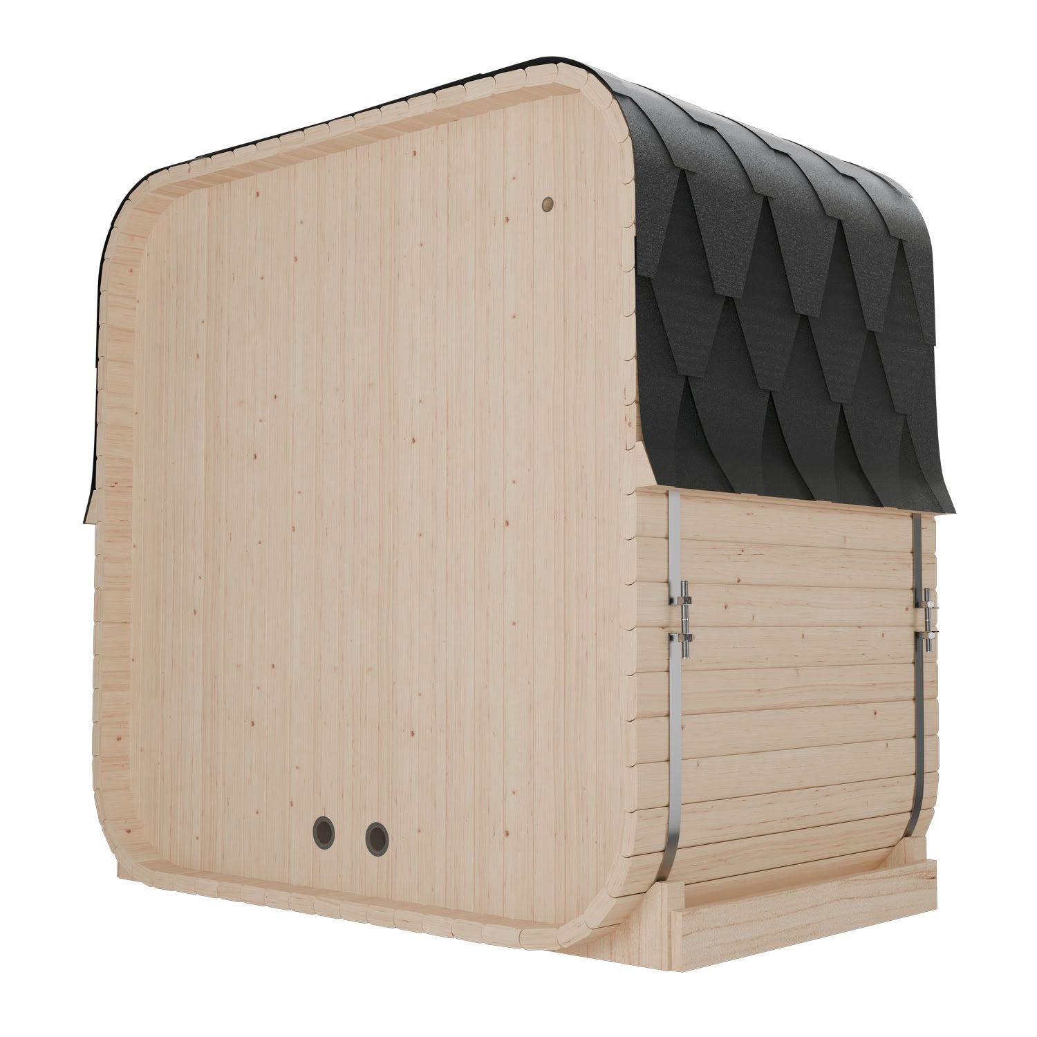 Fasssauna Nolvik M quadratisch (2 Personen, 3,6 kW Ofen) – Bild 3