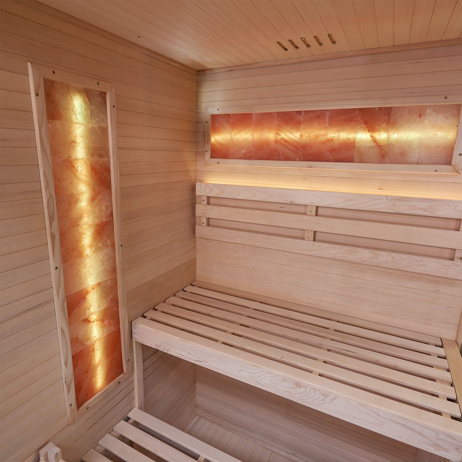 Saunakabine Vantaa 150 mit Salzsteinen (6 kW Ofen) – Bild 4